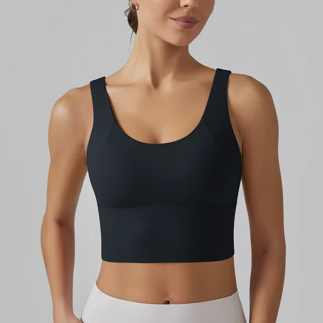 "Women's Summer Yoga Bra with Stylish Back Design - Provides Shockproof Support for Sports and Yoga Training"