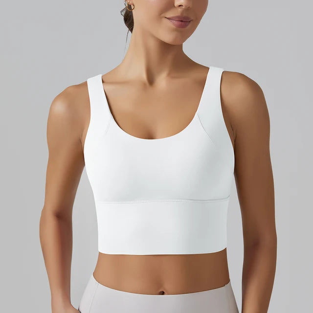 "Women's Summer Yoga Bra with Stylish Back Design - Provides Shockproof Support for Sports and Yoga Training"