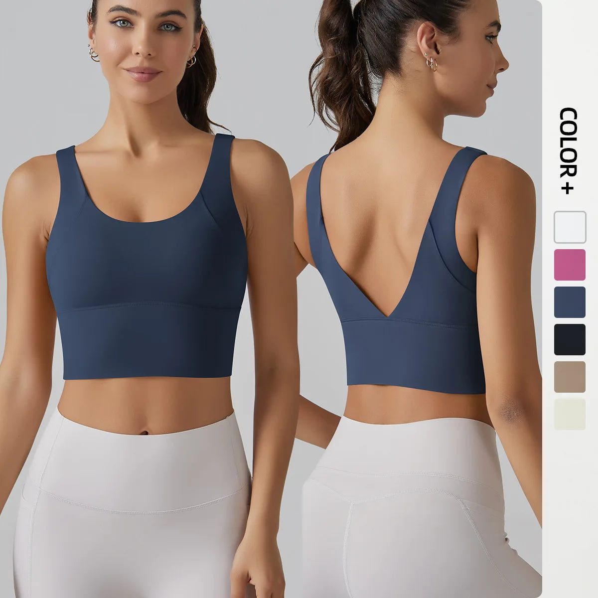 "Women's Summer Yoga Bra with Stylish Back Design - Provides Shockproof Support for Sports and Yoga Training"